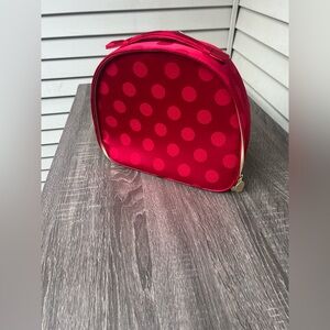 Estée Lauder cherry Red Makeup case/Cute bow handbag